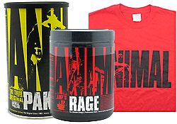Animal Pak + Animal Rage Powder With T-Shirt